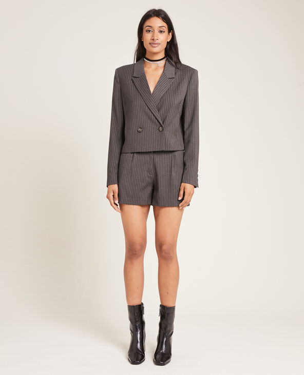 Short taille haute à pinces taupe - Pimkie