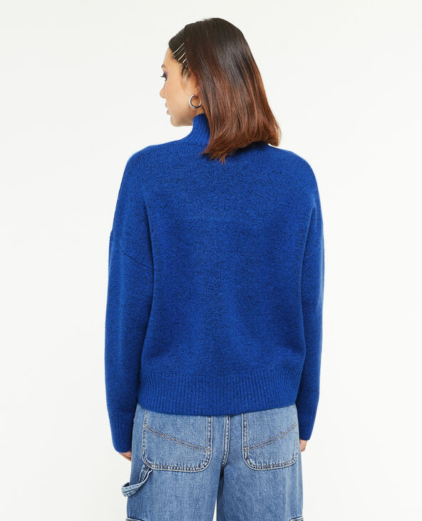 Pull oversize col montant bleu électrique - Pimkie