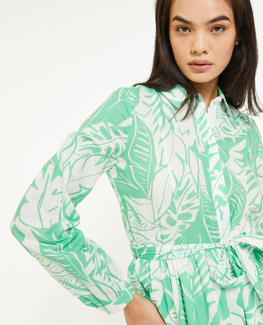 Robe chemise avec volants vert olive - Pimkie