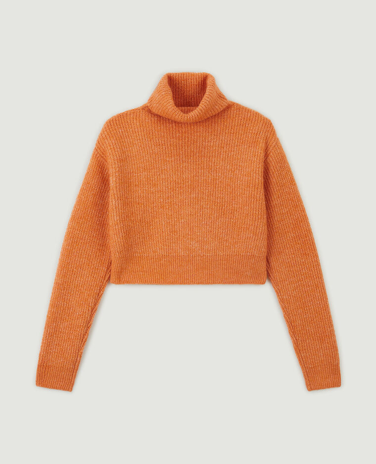 Pull col roulé cropped orange - Pimkie