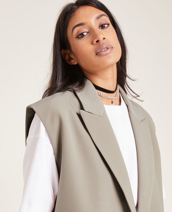 Veste blazer oversize sans manches marron - Pimkie