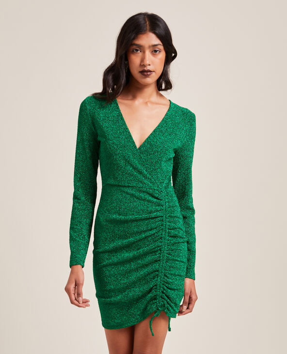 Robe a sales paillette verte