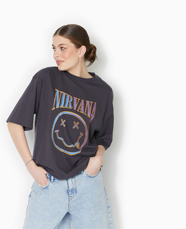 T-shirt oversize NIRVANA gris foncé - Pimkie