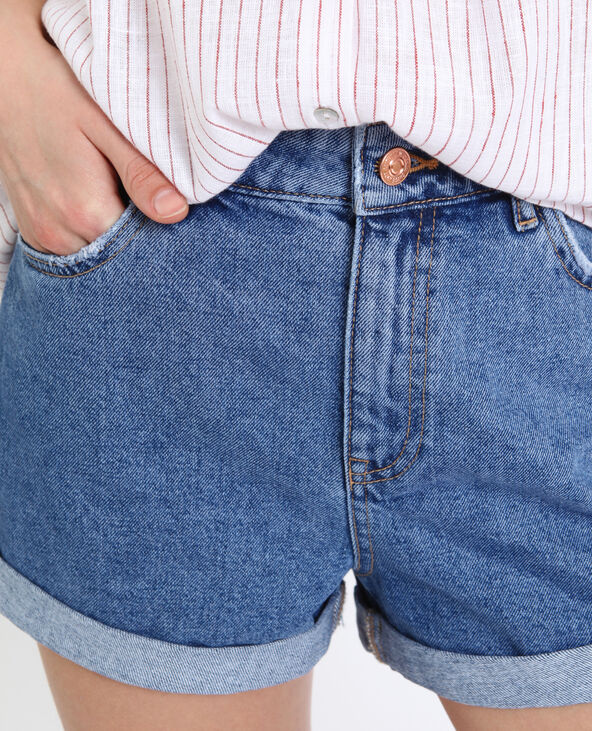 Short en jean high waist bleu - Pimkie