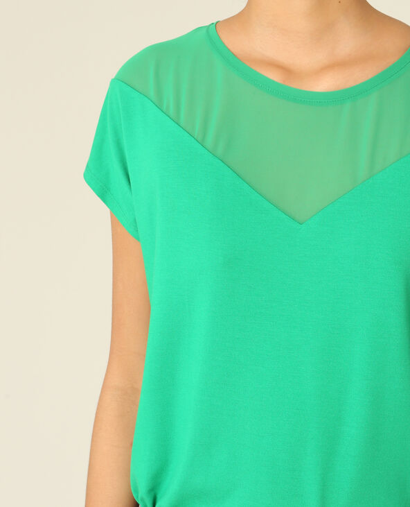 T-shirt bimatière vert - Pimkie