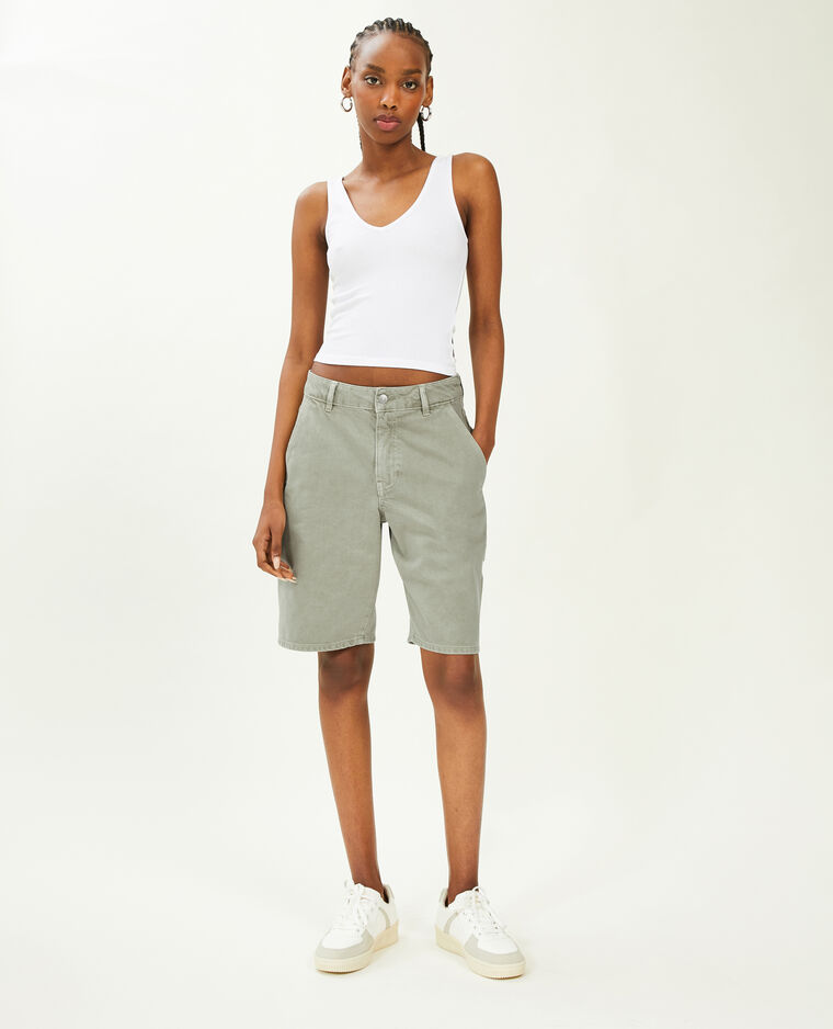 Bermuda charpentier cargo vert de gris - Pimkie