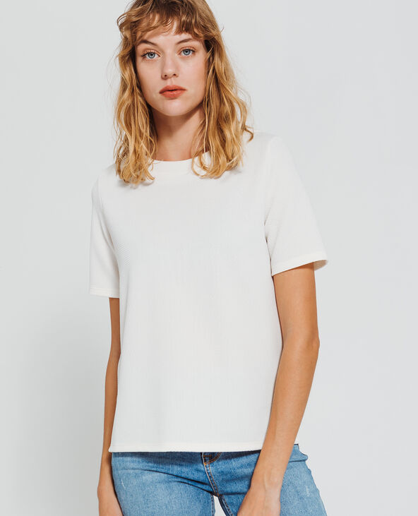 T-shirt texturé blanc - Pimkie