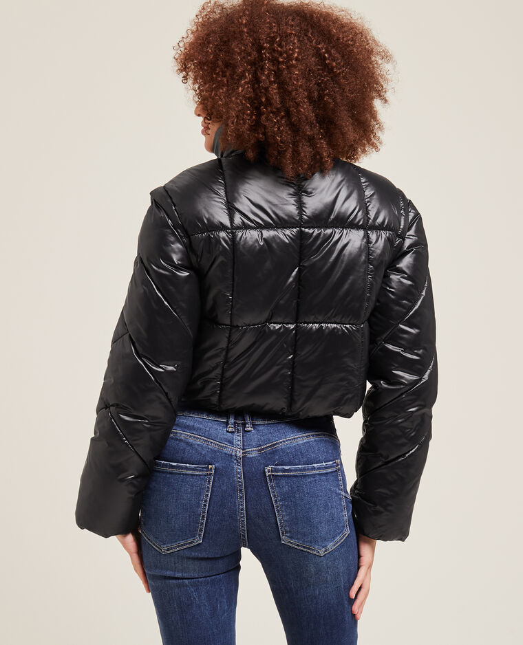 Doudoune courte manches amovibles noir - Pimkie