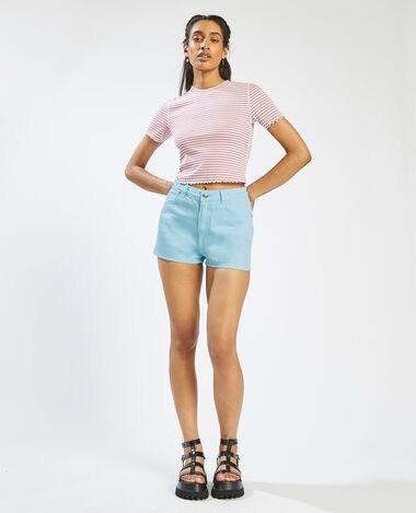 Short en jean coloré bleu clair - Pimkie