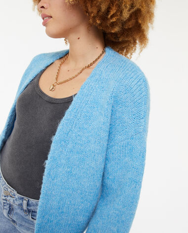Gilet en maille sans boutons bleu clair - Pimkie