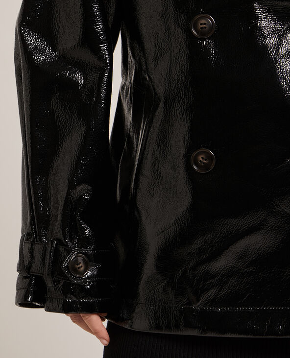 Trench court en vinyle noir - Pimkie