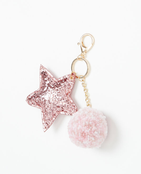 Porte-clés pompon & étoiles rose fuchsia - Pimkie