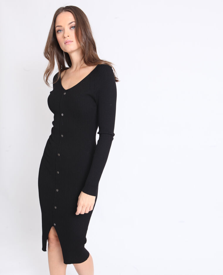 Lange Jurk Met Knopen Zwart 780954899a08 Pimkie