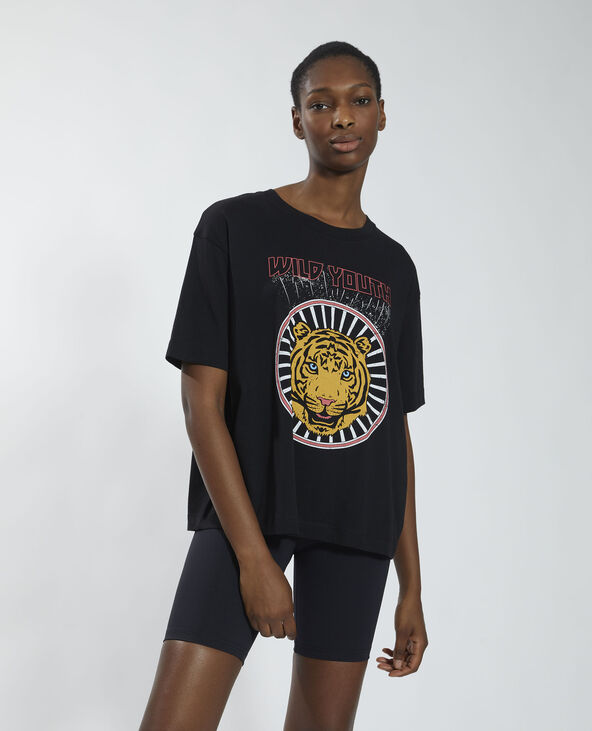 T-shirt oversize tigre noir - Pimkie