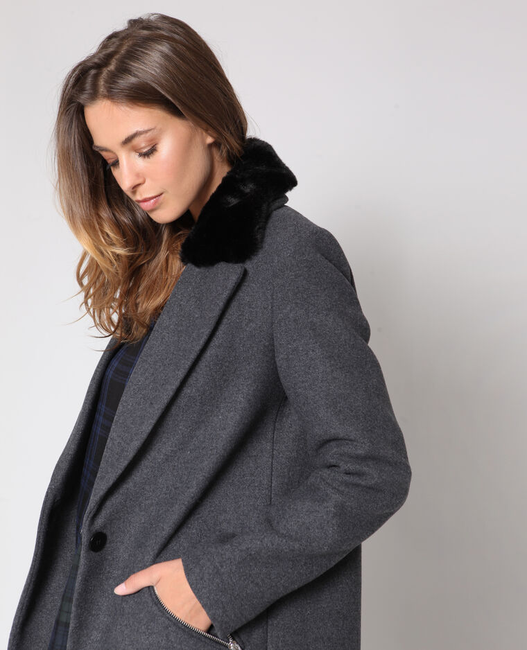 manteau long gris