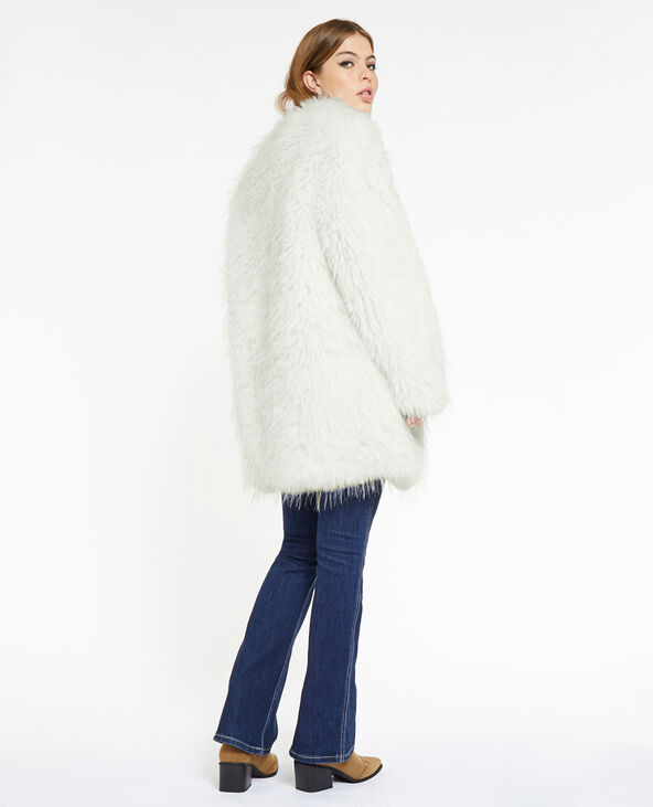 Manteau en fausse fourrure écru - Pimkie