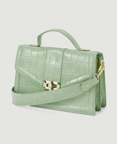 Sac boxy effet croco vert d'eau - Pimkie