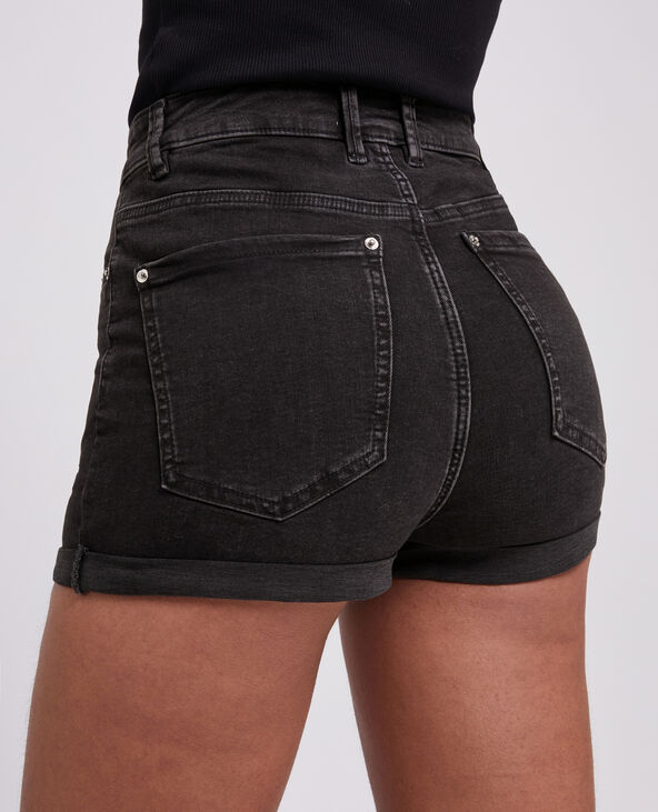 Short en jean bords roulottés noir - Pimkie