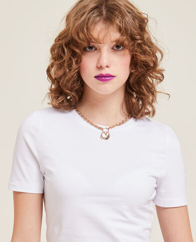 T-shirt cropped blanc - Pimkie