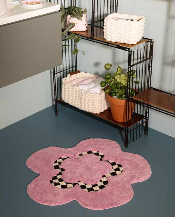 Tapis fleur damier lilas - Pimkie