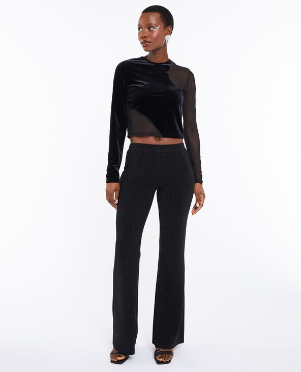 Pantalon flare avec lurex noir - Pimkie