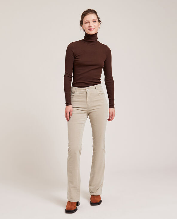 Pantalon flare en velours blanc - Pimkie