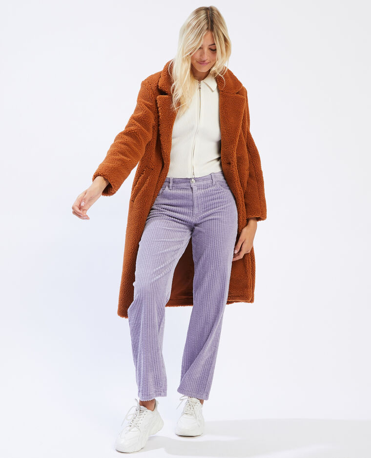 Manteau long sherpa beige - Pimkie