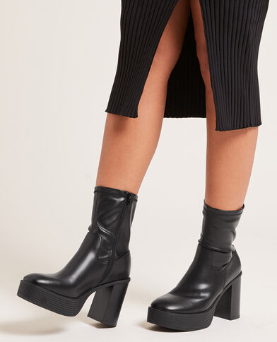 Boots plateforme haut talon noir - Pimkie