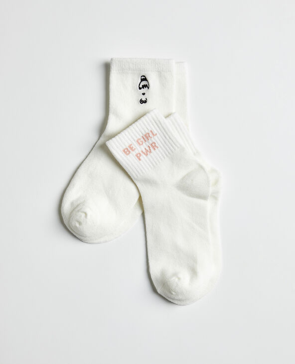 Chaussettes Women's day every day écru - Pimkie