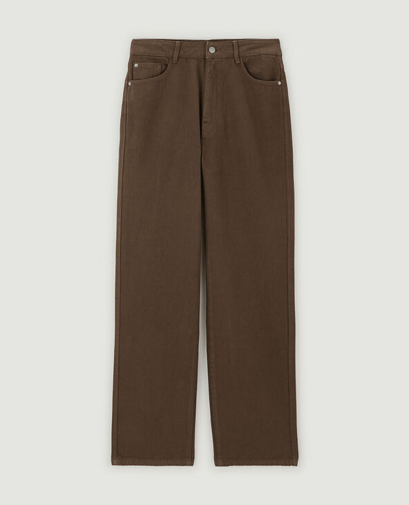 Jean large uni vieux rose - Pimkie