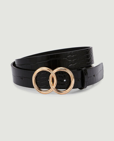 Ceinture avec boucle 2 anneaux noir - Pimkie