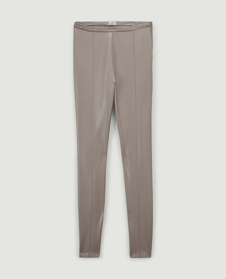 Legging simili cuir taupe - Pimkie