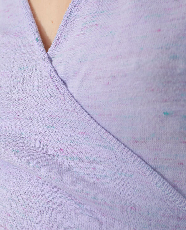 T-shirt cache-cœur violet - Pimkie