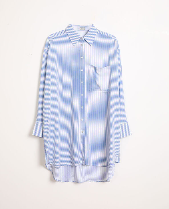Chemise oversized à rayures bleu clair - Pimkie