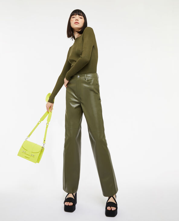 Pantalon droit en simili cuir