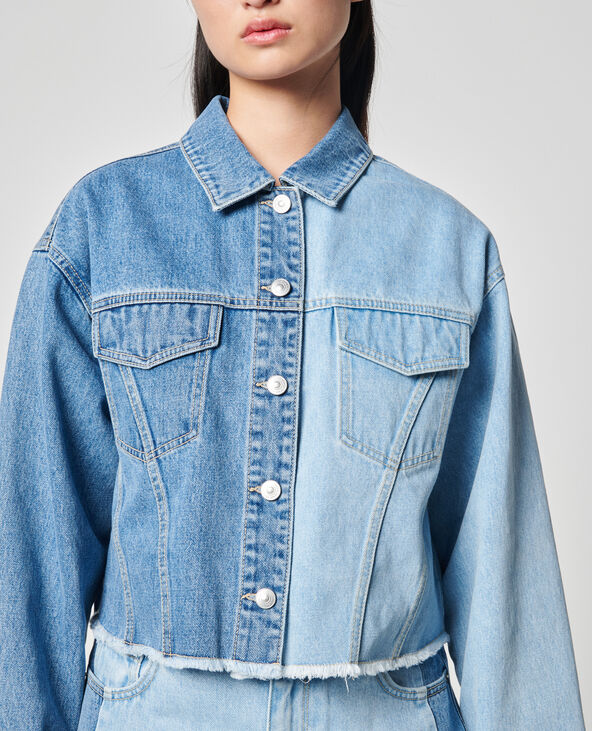 Veste en jean 2025 bicolore