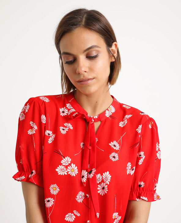 Chemisier fleuri online rouge