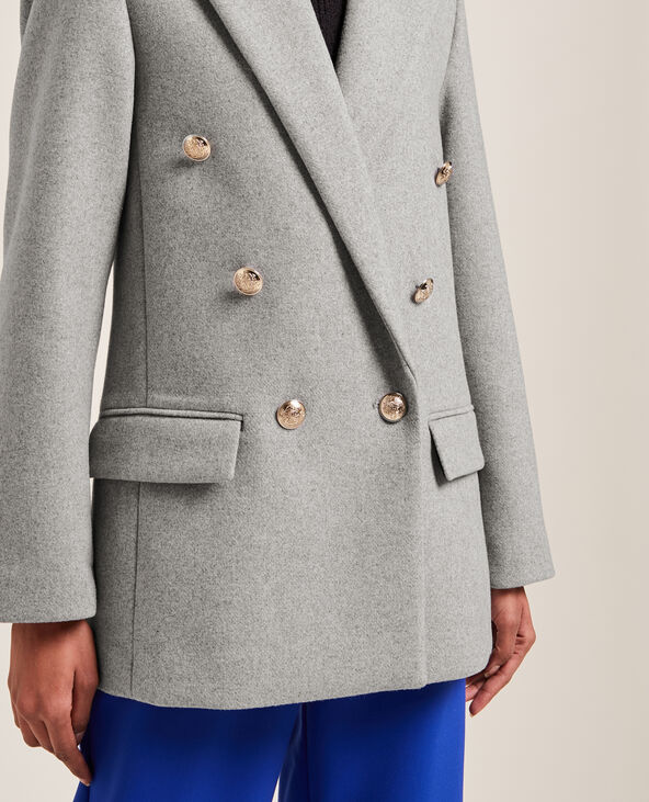 Veste blazer officier drap de laine gris - Pimkie