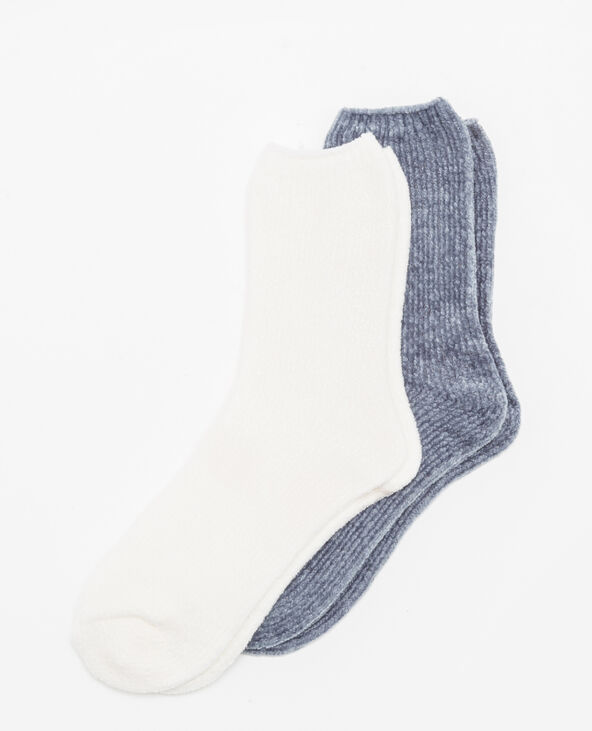 Lot de 2 paires de chaussettes chenille gris foncé - Pimkie