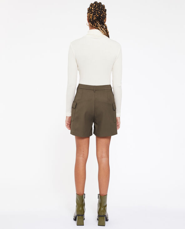 Short taille haute avec poches plaquées vert kaki - Pimkie