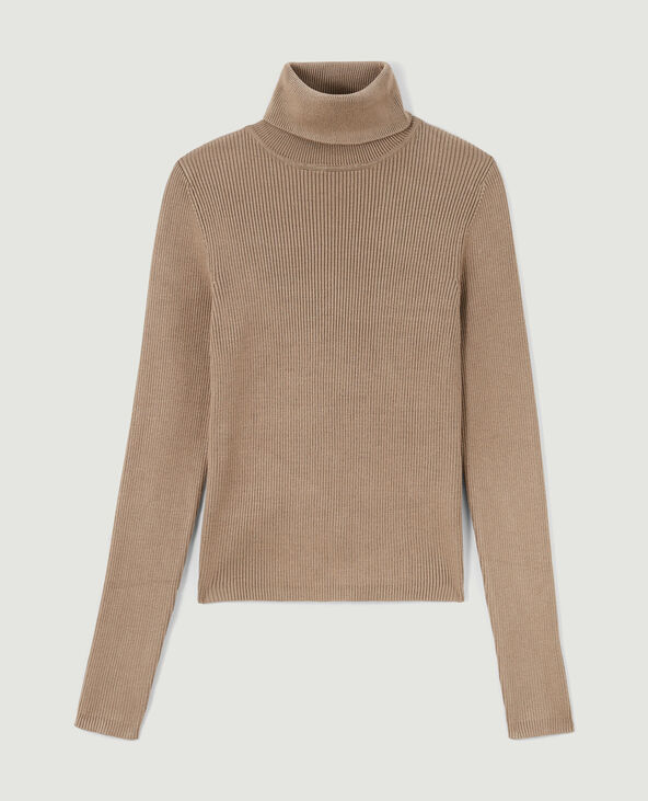Pull à col roulé court taupe - Pimkie