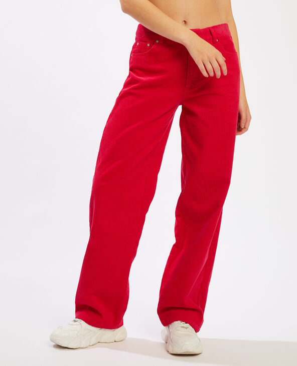 Pantalon velours rouge femme shop