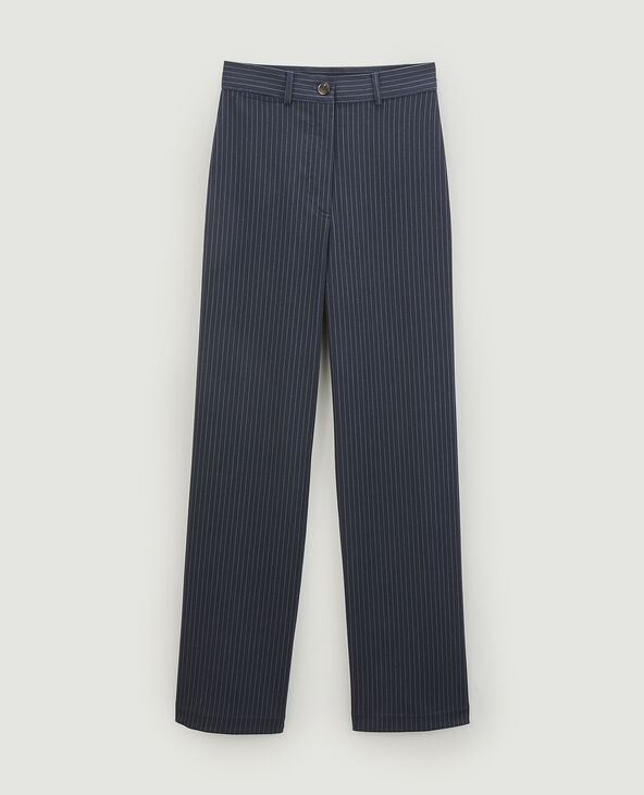 Pantalon large taille haute bleu marine - Pimkie