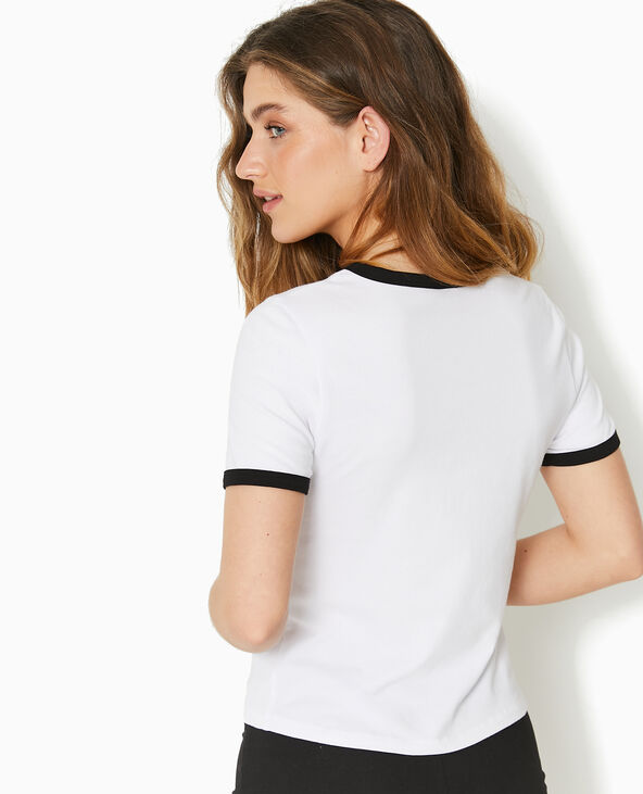 T-shirt avec message en strass blanc - Pimkie