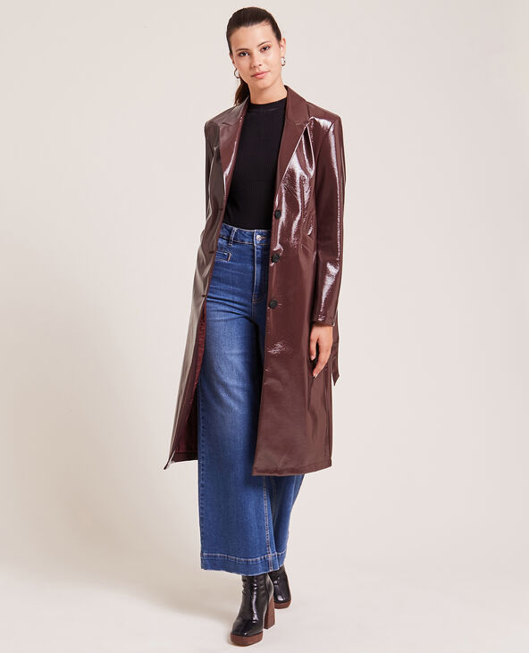 Manteau long vinyl bordeaux - Pimkie