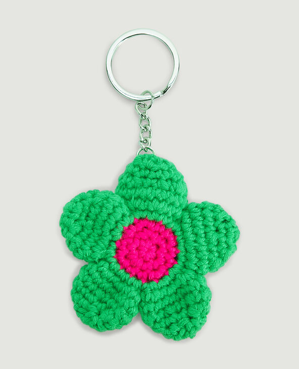 Porte-clé fleur en tricot
