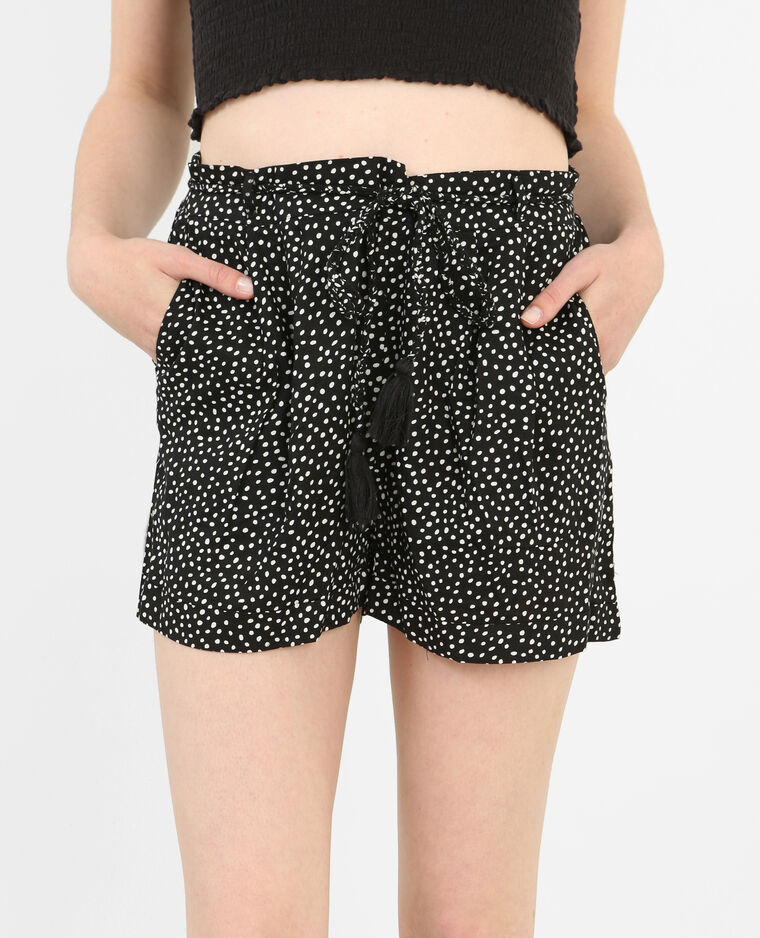 Short fluide à pois noir - 140229899D09 | Pimkie