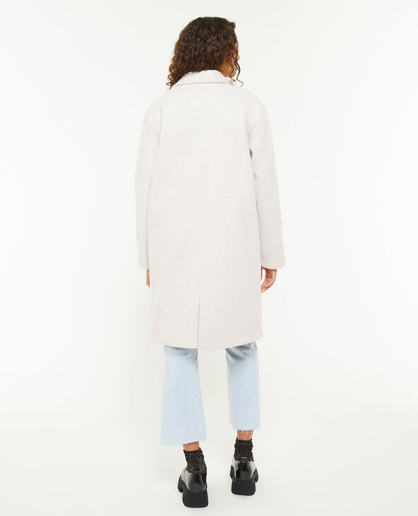 Manteau droit col tailleur beige - Pimkie