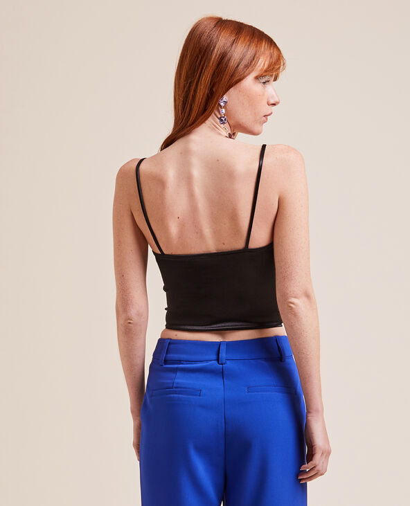 Corset en satin noir - Pimkie