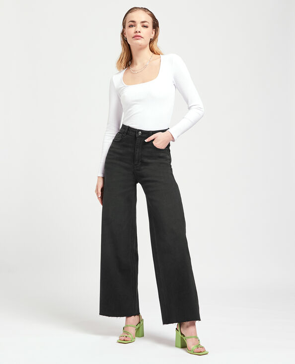 Jean wide taille haute noir - Pimkie